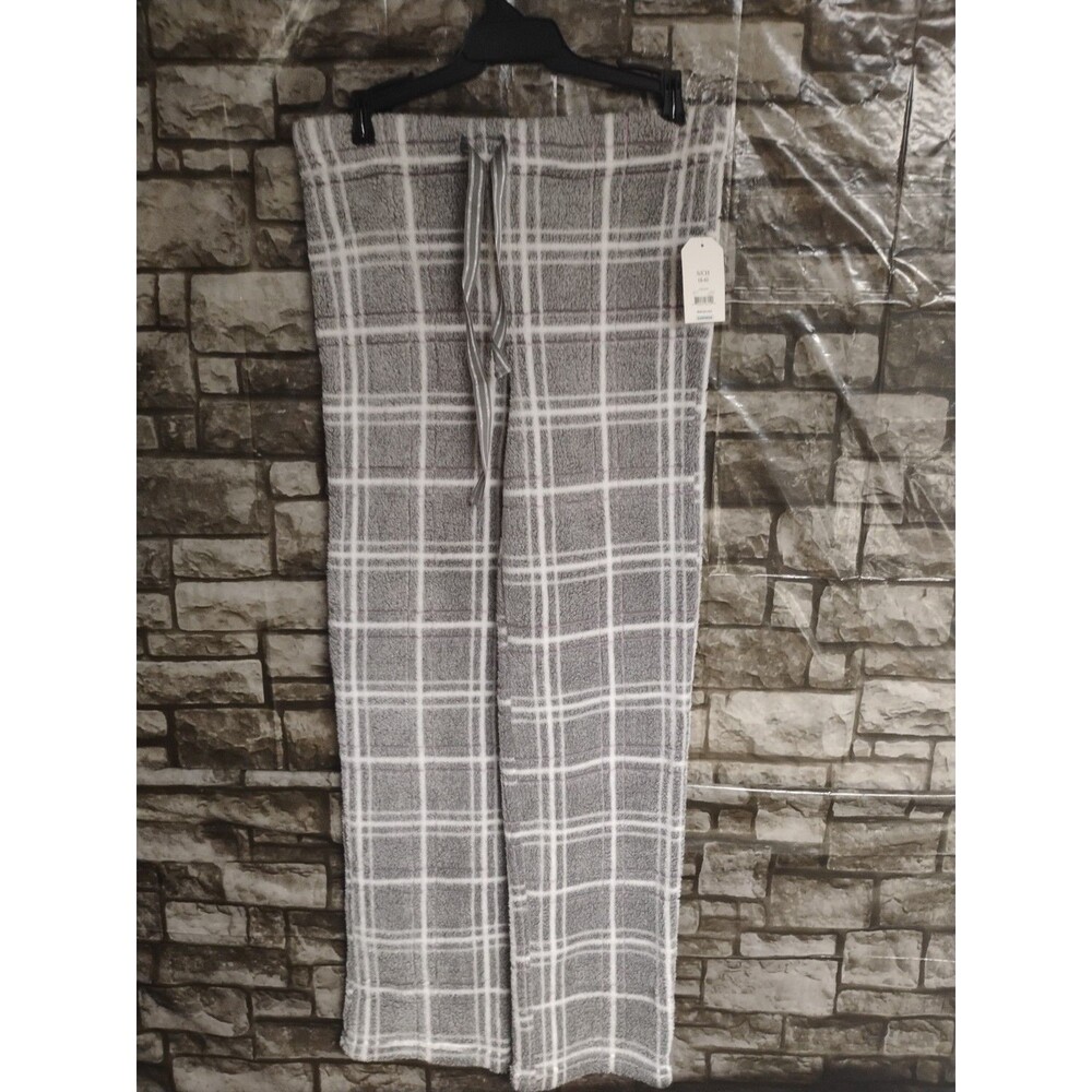 Faded Glory S/CH (4-6) Soft Fleece Pajama Sleep Pants Grey White Pink